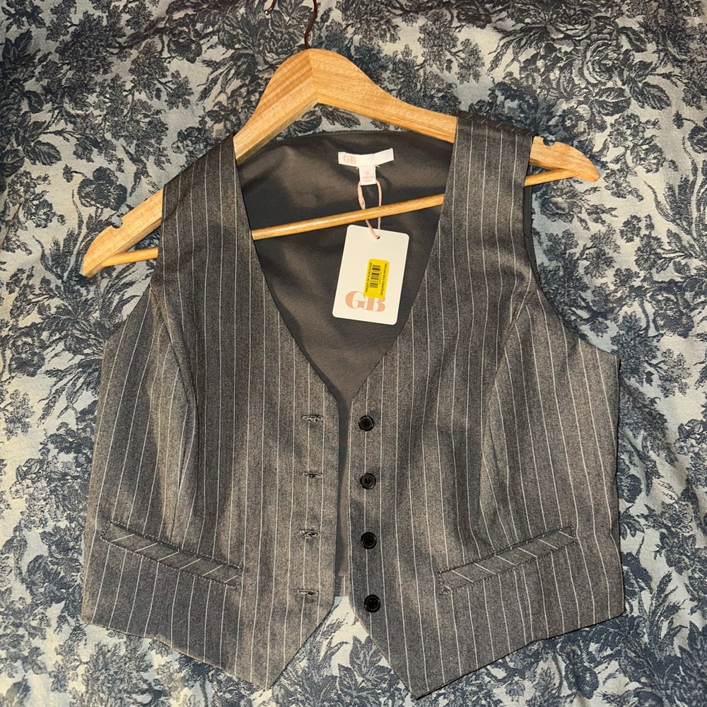 GB Gray Pinstripe Vest